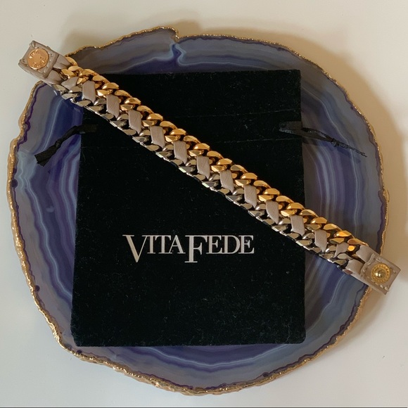 Vita Fede Jewelry - Vita Fede Rose & Gunmetal Curb Link Snap Bracelet